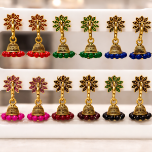 ELEGANT COLOURFULL JHUMKA WITH COMBO OF 6 PAIRS