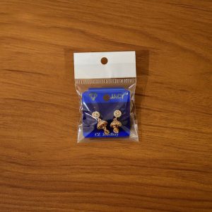 Gold-Tone Crystal Studded Floral Dome Drop Earrings for Women