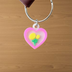 Cute Cartoon Animal Silicone Keychain with “Rainbow” Strap (1 Pc)