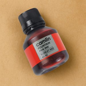 Camlin Scarlet Red Fountain Pen Ink – Smooth Flow Writing Ink (60 ml)