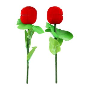 Romantic Artificial Rose Ring Box Stick – 2 Piece Flower Shaped
