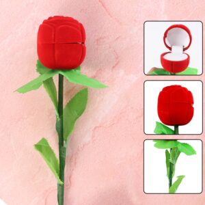 Romantic Artificial Rose Ring Box Stick – 2 Piece Flower Shaped