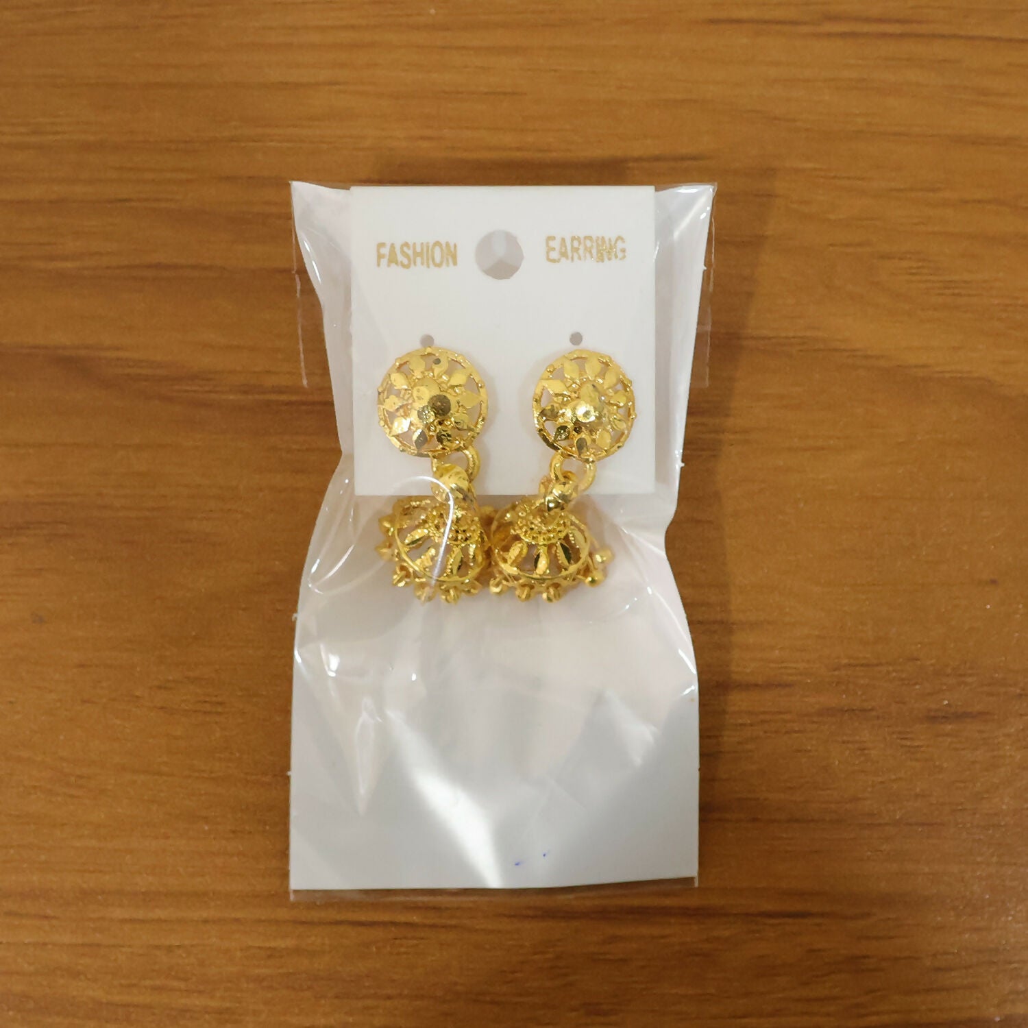 Copy of Elegant Gold Plated Floral Jhumka Earrings for Women Traditional Festive Wear - Image 6
