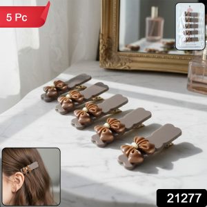 Elegant Bow Design Decorative Hair Clip Set (5 Pc)