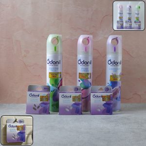 Odonil Room Spray and Air Freshener Blocks Combo Set (1 Set, Mix Fragrance 220 ML)
