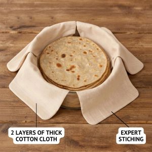 Multipurpose Cotton Roti Cloth Cover, Round Roti Cover  (51 x 51 cm, Pack of 2 )