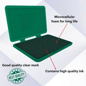 Premium Green Stamp Pad with High-Quality Ink & Microcellular Foam – (108 × 65 mm)