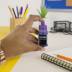 Camlin Rubber Stamp Ink – Quick-Drying Violet Ink for Clear Stamping (25 ml)