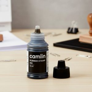 Camlin Rubber Stamp Ink Black – 25 ml Bottle for Clear & Sharp Impressions