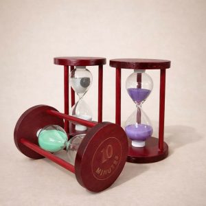 Wooden Sand Timer Hourglass for Home Décor, Desk Timer (10 Minutes)