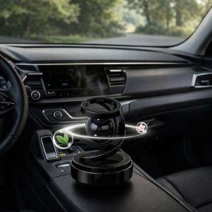 Black Solar Magnetic Levitation Rotating Car Air Freshener Aromatherapy Diffuser
