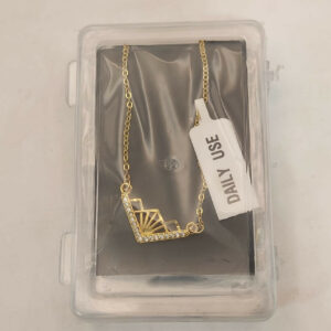 Art Deco Sunburst Gold Necklace with Pink AD For women and girls