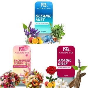 Natural Bar Oceanic Mist, Arabic Rose And Enchanted Bloom solid perfume Combo (3pc/10gm)