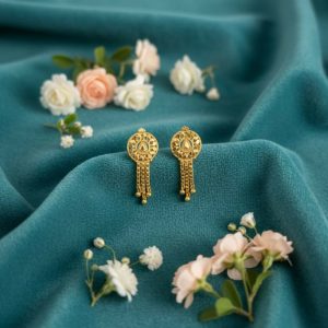 Nice 3 Line Golden Earrings for Women & Girls – Traditional Fancy Jewellery Gift