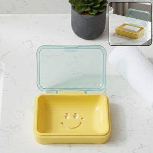 Cute Smiley Design Plastic Soap Case (1 Pc)