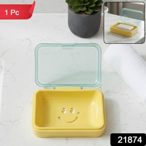 Cute Smiley Design Plastic Soap Case (1 Pc)