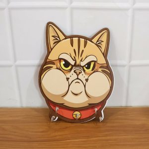 Cute Cartoon Cat Wooden Key Holder Wall Mounted Decorative Key Rack for Home Entrance