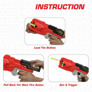 Aditi 6-Dart Slam-Fire Toy Gun Kids with Rotating Drum & Long-Range Shooting Power