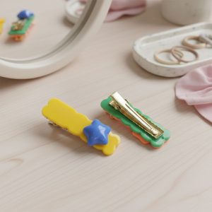 Colorful Star Design Decorative Hair Clip Set (4 Pc)