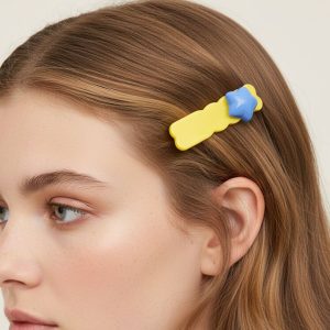 Colorful Star Design Decorative Hair Clip Set (4 Pc)