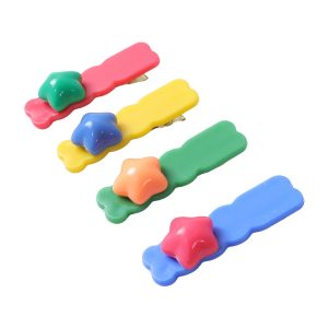 Colorful Star Design Decorative Hair Clip Set (4 Pc)