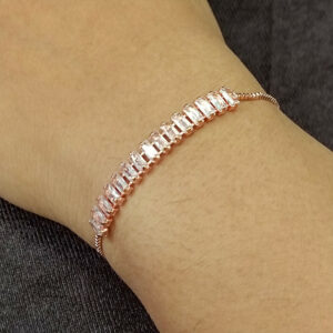 Rose Gold Plated Stone Adjustable Bracelet