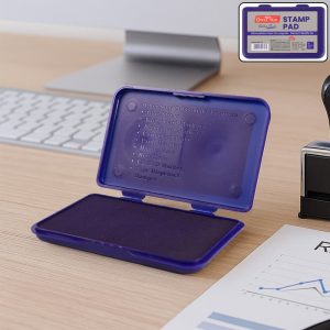 OfficeMate Stamp Pad (Large) – Feather Touch Violet Ink with Microcellular Foam & Premium Quality Ink