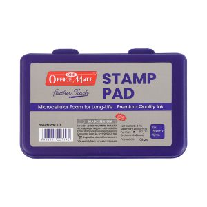 OfficeMate Stamp Pad (Large) – Feather Touch Violet Ink with Microcellular Foam & Premium Quality Ink