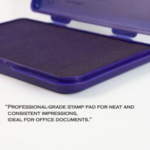 OfficeMate Stamp Pad (Large) – Feather Touch Violet Ink with Microcellular Foam & Premium Quality Ink