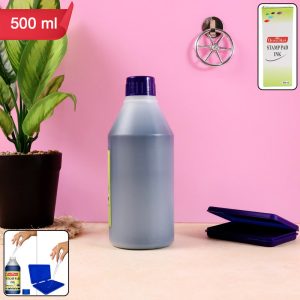 Officemate Stamp Pad Ink – 500 ml Violet Refill Bottle for Office Stamp Pads