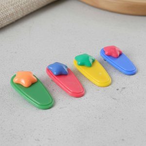 Colorful Star Design Decorative Hair Clip Set (4 Pc)