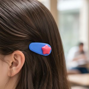 Colorful Star Design Decorative Hair Clip Set (4 Pc)