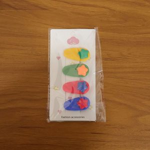 Colorful Star Design Decorative Hair Clip Set (4 Pc)