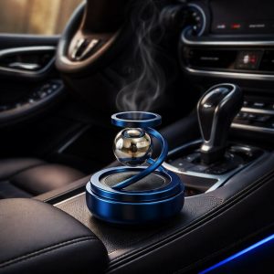 Blue Solar Magnetic Rotating Car Air Freshener Dashboard Aromatherapy Diffuser