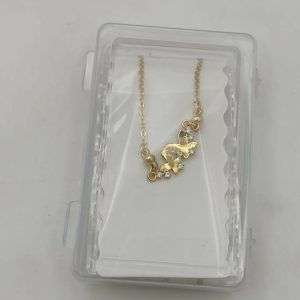 Gold Double Butterfly Necklace with AD For women and girls