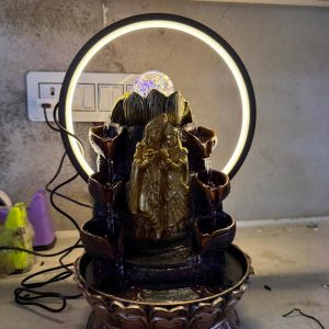 Radha Krishna LED Tabletop Water Fountain for Home Decor
