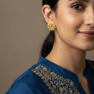 Party Wear Golden Jhumki | Elegant Ethnic Earrings for Girls