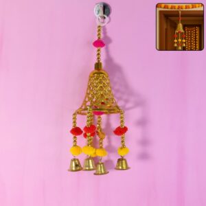 Decorative Hanging Bell with Colorful Tassels - (1 Pc)