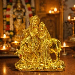 Radha Krishna with Cow Idol Decorative Showpiece for Home