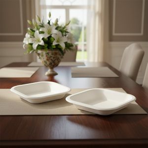 Disposable Square Food Serving Tray Set (10 Pc)