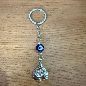 Om Leaf Evil Eye Keychain for Car Keys, Bags & Spiritual Gifting