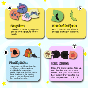 Shadow Matching Puzzle - Ages 3+ (50 cardboard puzzle pieces) Find & Match series