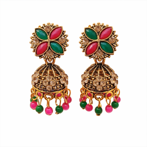 TRADITIONAL ELEGANT OXIDISE MULTI JHUMKA