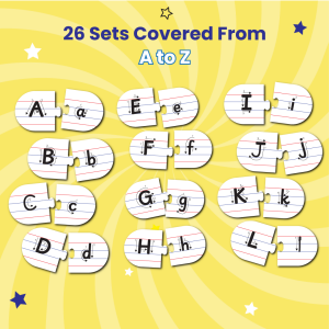 Capital and Small Letter Matching Puzzle - Ages 3+ (52 cardboard puzzle pieces) Find & Match series