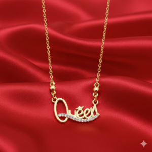 Gold Plated Queen Necklace with AD for women and girls