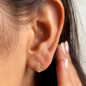 Gold Filigree Huggie Earrings kan ki bali for women and girl