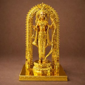 Lord Ram Idol with Bow Golden Finish Statue for Home Temple Decor