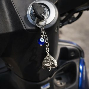 Om Leaf Evil Eye Keychain for Car Keys, Bags & Spiritual Gifting