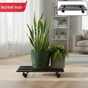 Heavy-Duty Rolling Metal Plant Stand – Mobile Garden Display Trolley