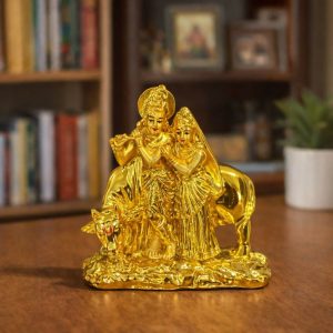 Radha Krishna with Cow Idol Decorative Showpiece for Home